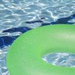 Green pool float in Clear Pool Water