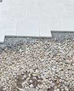 Base for stone pavers around pool