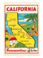 Cartoon Map of California' Prints | California map, California poster,  California photos