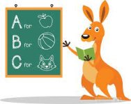School Clipart - kangaroo-character-teaching-english-clipart - Classroom  Clipart