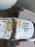 Leak Copper PVC joint.JPG