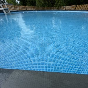 Clear Pool on a Rainy Day
