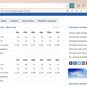 Syracuse NY average temperature