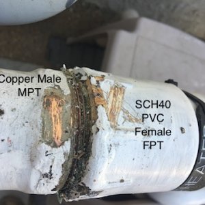 Leak Copper PVC joint.JPG