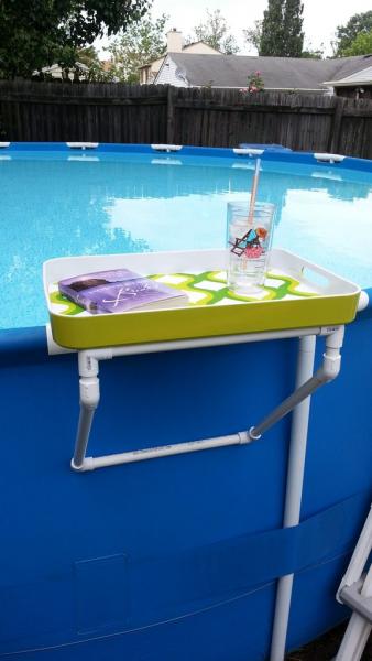 Pvc Tray Holder For Intex Metal Frame, Above Ground Pool Side Table
