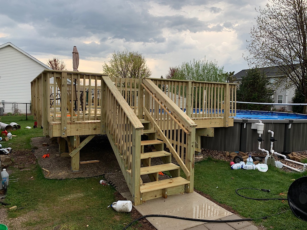 Completed deck - front view