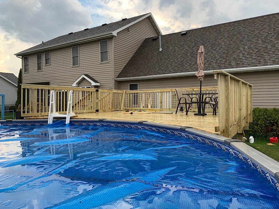 Completed deck - pool view