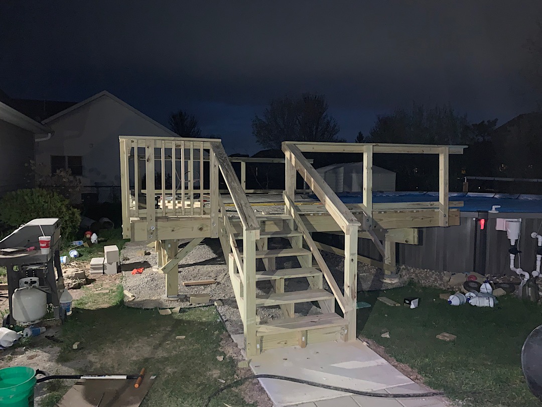 Railing done, started on the spindles