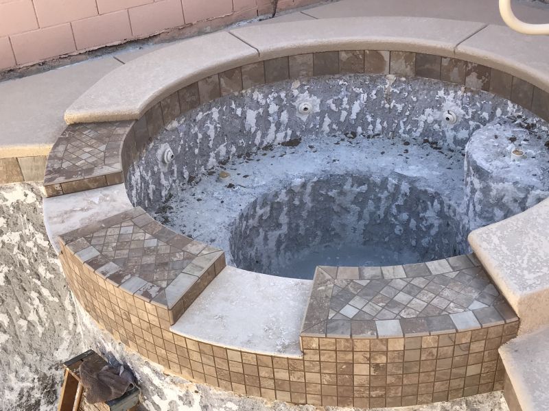 top view of spa into pool